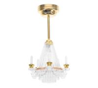 Warmhm Dollhouse Light Miniature Chandelier 1:12 Scale Led Candle Light Living Room Fixtures for Indoor And Outdoor Decor