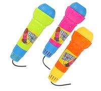 Warmhm Echo Microphone Toy for Kids Battery-Free Simulated Microphone 3-Piece Set for Pretend Play for Birthday Parties and Karaoke Fun Random Color