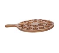 Warmhm Egg Trays for Deviled Eggs Wooden Serving Tray with Handles Non-stick Surface for Easy Cleaning