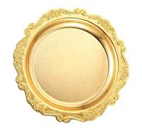 Warmhm Elegant European Cake Plate Lid Snack Serving Fruit Display Storage Dish Party Supply Gold Alloy