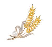 Warmhm Elegant Golden Wheat Ear Brooch Pin for Women Creative Clothing Accessory Stylish Clothes Pin for Jackets Bags Sweaters and Dresses Delicate Fashion Detail to Enhance Personal