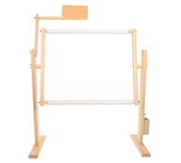 Warmhm Embroidery Hoop Frame Holder 360° Rotating Wooden 1 Set for Cross Stitch Hoop Sewing Projects Beige