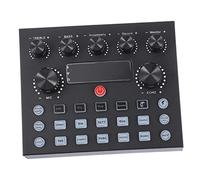 Warmhm External Sound Card Mixer with Electronic Tone Adjustment and 800 Ma Capacity, Iron Material Sound Board Compatible with Mobile Phones and Tablets, for Live Streaming and Gaming