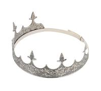 Warmhm Fancy Dress Crown for Men Prom King Party Hat Metal Royal Full King Crown Accessory