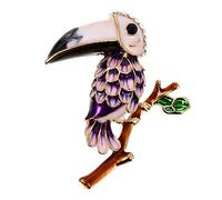 Warmhm Fashionable Rhinestone Parrot Brooch Pin Cartoon Parrot Design Delicate Decorative Breastpin for Women Unique Costume Accessory for Parties and Events
