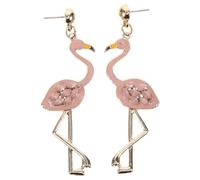 Warmhm Flamingo Earrings for Women Dangle Earrings with Dripping Oil Design Unique Ear Decor for Parties Weddings and Daily Wear for Confident Charm Random Color