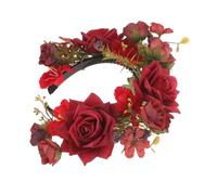 Warmhm Floral Headband for Women Lightweight Artificial Flower Hairband Romantic Wedding Day Bride Accessory Prom Headpiece Party Hair Decoration