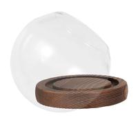 Warmhm Flower and Elegant with Bell-shaped Display Glass Dome Wooden Base Preservation, Dust Protection for Rose Microlandscape Craft Decorations and Bedroom