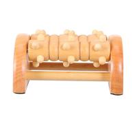 Warmhm Foot Massager Roller for Plantar Relief, Wooden Pedicure Massage Tool Two-Row Diamond-Shaped Rollers, Pain Relief Foot Massage Healthcare Device for Home and Travel Use