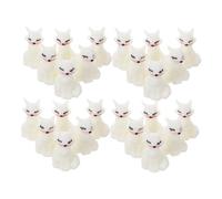 Warmhm Fox Mini Figurines and Animal Decor 24pcs White Resin Miniature Fox Figures for Fairy Garden Diy Micro Landscape Table Decoration