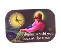 Warmhm Funny Jesus Wall Clock Novelty Quote Clock Silent Vintage Home Decor Wood ABS Copper For Kitchen Living Room Office Would You Look At The Time
