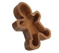 Warmhm Gingerbread Man Wooden Bowl Christmas Decorations Christmas Sandwich Tray Charcuterie Boards Festive Food Platter Brown