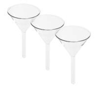 Warmhm Glass Scientific Funnel 3Pcs Wide Mouth Triangular Design 60Mm for Laboratory Liquid Filtering and Precise Pouring in Scientific Applications