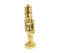 Warmhm Gold Glass Nutcracker Table Centerpiece with Functional Nutcracker Design Disco Style Holiday Decoration for Tv Stands Living Fireplace Christmas Festive Display