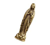 Warmhm Golden Brass Virgin Mary Key Chain with Antique Mary Statue Pendant Delicate Religious Key Companion for Festival Or Wallet Decoration