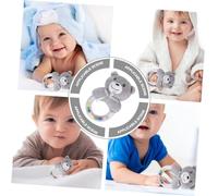 Warmhm Grey Bear Hand Bell for Boy Girl Months Montessori Sensory Teether for Shaker Ring Playtime