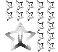 Warmhm Hair Styling Accessories 20pcs Convenient to Use Silver Metal Five-pointed Star Hair Clips Small Snap Hairpins for Christmas and Festivals for Women