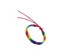 Warmhm Hand Woven Rainbow Color Bracelet Adjustable Wrist Rope for Men Women Handmade Friendship Bangle Simple Chic Accessory for Daily Wear and Gifts
