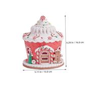 Warmhm Handmade Christmas Resin Castle Ornament with LED Light Festive Table Centerpiece Decoration for Fireplace Office and Home Unique Gingerbread House Accent