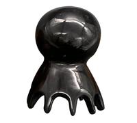 Warmhm Handmade Natural Yak Horn Comb Black Fine Teeth Scalp Massage Tool for Headache Relief Anti-static Hair Comb for Women Spa and Knotting Care