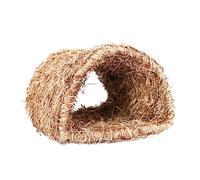 Warmhm Handmade Woven Rabbit Tunnel Nest PET Play Supply for Rabbits Guinea Pigs and Small Animals Natural Grass Material