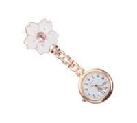 Warmhm Hanging Pocket Watch Clip-on Design for, and Mineral Reinforced Glass Mirror Creative Product Accessories Flower Shape Watch with Portable Zinc Alloy Nurse Nurses and Healthcare Professionals