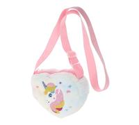 Warmhm Heart Shaped Unicorn Plush Handbag for Crossbody Bag for Enchanting Design for Kindergarten Candy Storage Lightweight Eye Catching