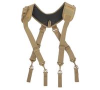 Warmhm Heavy Duty Padded Tool Belt 4 Adjustable Suspenders, Khaki Work Belt for Electricians and Carpenters, Multifunctional Construction Utility Waist Strap for Men