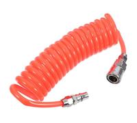 Warmhm High Pressure PU Coiled Air Hose with Connectors Spring Design Compressor Hose for Easy Installation Flexible Retractable Spiral Tube for Air Compressor Replacement Kit