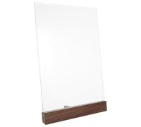 Warmhm Holder Elegant Trapezoidal with Acrylic Diploma Certificate and Wood Base , Double Sided Menu Holder for Sturdy and Space-efficient Design Table Graduation Party Store Display