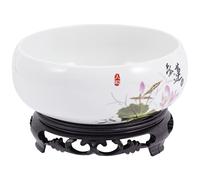 Warmhm Hydroponic Ceramic Planter 1 Set Hydroponic Water Planter Pot Ceramic Succulent Bonsai Pot Water Lily Narcissus Planting Bowl with Base Vintage Fish Bowl for Table Centerpiece