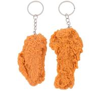 Warmhm Imitation Food Keychain Fried Chicken Leg Wing Creative Keyring Fun Cute Handbag Purse Car Accessories for Bag Backpack