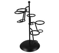 Warmhm Iron Art Ice Cream Stand Cone Rack 5-hole Black Ice Cream Holder Display Rack for Dessert Shops and Home Use