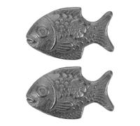 Warmhm Iron Fish for Cooking Cast Iron Fish-Shaped Kitchen Utensil for Natural Supplement Suitable for Boiling Stewing and Brewing 2 Pack for Vegan and Athletes