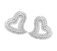 Warmhm Irregular Heart Rhinestone Earrings for Women Bling Wedding Bridesmaid Jewelry Sweet Elegant Sparkle Fashion Statement Accessory