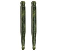 Warmhm Jade Gua Sha Massage Stick 2 pcs Acupressure Pen Tool Natural Xiuyan Jade Facial Massage Tool for Pressure Point Deep Tissue Relaxation and Eye Tension Care 4.33 in