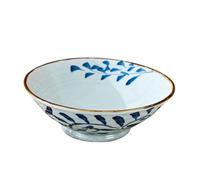 Warmhm Japanese Style Ceramic Bowl Blue Multi-Purpose Ceramic Tableware Suitable for Posing and Restaurant Use, for Japanese Cuisine and Serving Noodles or Snacks