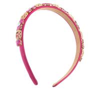 Warmhm Jeweled Rhinestone Headband for Women Bling Hair Accessory Feminine Glamorous Design Suitable for Parties Dating and Casual Outings Pink Decorative Headdress