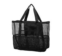 Warmhm Large Mesh Beach Tote Durable Multi Pocket Beach Bag for Travel Toiletries and Bath Premium Mesh Portable and Practical for Vacation Use