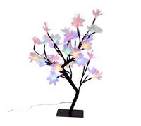 Warmhm Led Artificial Tree Light Colorful USB Powered Desktop Tree Lamp Black Fiber Optic Night Light 36 LEDs for Bedroom Tabletop Decoration