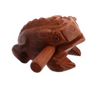 Warmhm Lifelike Frogs Wooden Musical Instrument Lucky Frog Croaking Sound Beginner Percussion Compact