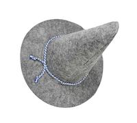 Warmhm Light Grey Witch Costume Hat for Halloween Scarecrow Wizard Cosplay Party Felt Headwear for Sorcerer Dress Up Comfortable Fit for Adults Versatile Accessory for Performances and