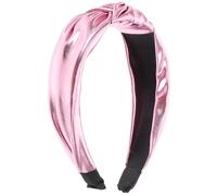 Warmhm Light Pink Knotted Headband for Women Soft PU Fabric Hair Accessory Comfortable Fit Stylish Simplicity for Valentine Thanksgiving and Disco Events