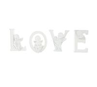 Warmhm Love Letters Statue Ornament, Creative Angel Figurines Resin 4 Pcs for Wedding Home Décor and Birthday Decoration
