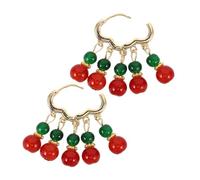 Warmhm Luxury Palace Style Beaded Drop Earrings for Women Lightweight Zinc Alloy Dangle Jewelry with Intricate Oriental Beadwork Comfortable All Day Wear for Social Events and Daily Use