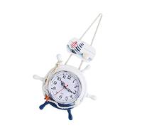 Warmhm Mediterranean Nautical Anchor Wall Clock Creative Hanging Clock Conch Accessories for Home Dorm Bookstore