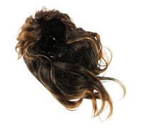 Warmhm Men's Black Mixed Color Curly Wig Medium Punk Disco Rocker Style Breathable Cap Comfortable for Halloween Cosplay Stage Party