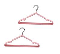 Warmhm Metal Clothes Hangers Non-slip Grooved Design, Thickened Plastic Coated Dry and Wet Use, Nordic Pink, 10pcs for Adult Clothing Rack and Closet Organization
