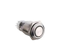 Warmhm Metal Push Button Switch with Red Ring LED Self Locking Latching Design Stainless Steel for Car DIY and Industrial Use