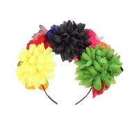 Warmhm Mexican Rose Flower Crown Headband with Butterfly Accent Lightweight Handmade Floral Headdress for Halloween Day Dead Fiesta Party Costume and Boho Hair Accessories